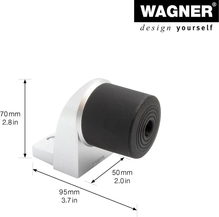 WAGNER Bodentürstopper BACK DOOR - 95 x 50 x 70 mm, Zinkdruckguss in Aluminium-Optik, Puffer thermop