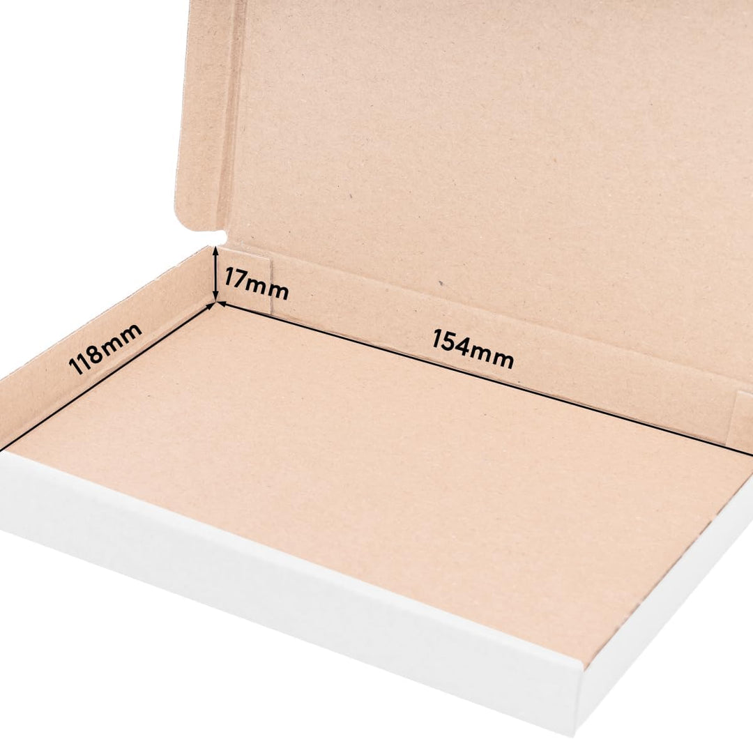 verpacking Grossbriefkartons Weiss 165x125x20 mm - A6 - Versand Post Faltschachtel Kalenderverpackun