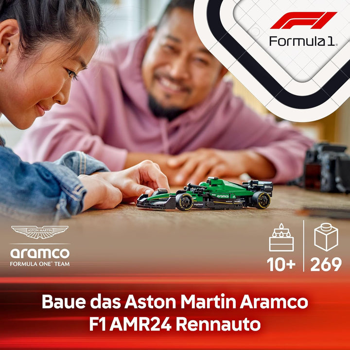 LEGO Speed Champions Aston Martin Aramco F1 AMR24 Rennauto - Spielzeug mit Formel 1 Minifigur zum Sa