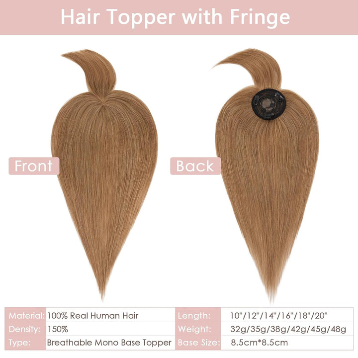 Silk-co Topper Extensions Haarteile Echthaar Clip in Extensions Echthaar Weich Natürlich Glatt Toupe