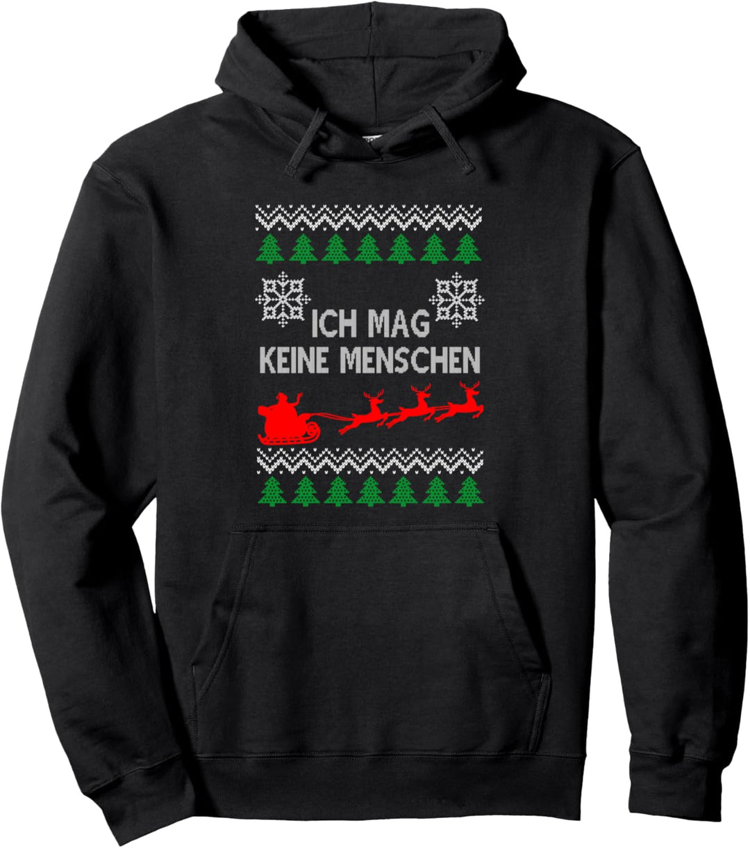 Ich Mag Keine Menschen Ugly Christmas Lustiges Weihnachten Pullover Hoodie