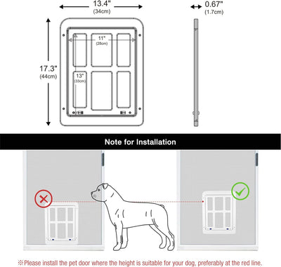 PETLESO Haustierklappe für Fliegengitter Hundeklappe mit Magneten Katzenklappe Fliegengittertür Einf