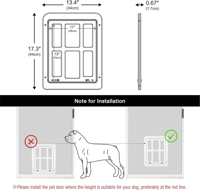 PETLESO Haustierklappe für Fliegengitter Hundeklappe mit Magneten Katzenklappe Fliegengittertür Einf