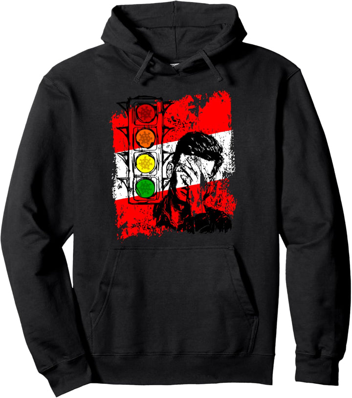 Corona-Ampel Coronampel Verwirrtes Österreich Flagge bl Pullover Hoodie