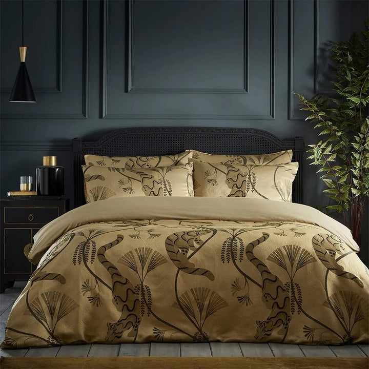 Paoletti Moondusk Jacquard-Bettbezug-Set, Gold, Einzelbett Einzelbett Gold, Einzelbett Gold