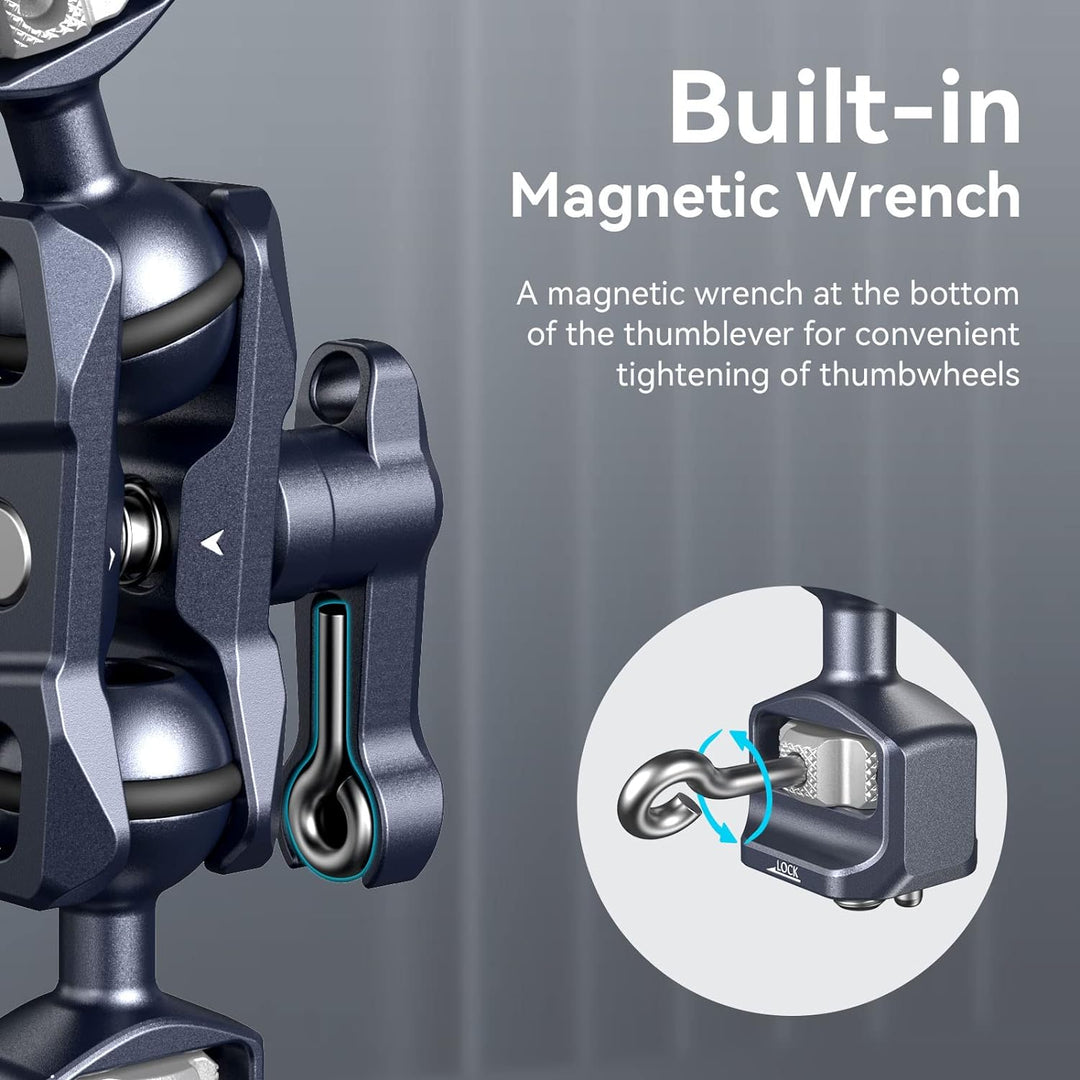 SMALLRIG Dual Ball Heads Magic Arm mit 1/4"-20 Schrauben, max. Belastung 6 kg, nur 88 g, aus Alumini