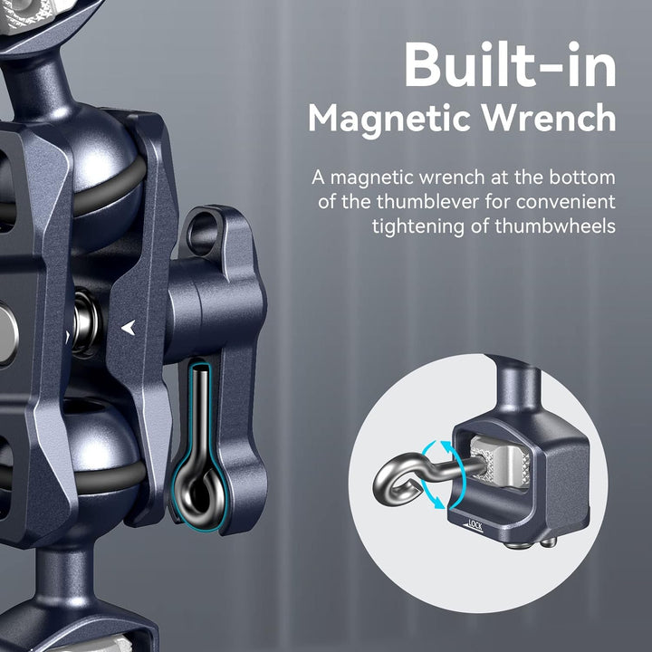 SMALLRIG Dual Ball Heads Magic Arm mit 1/4"-20 Schrauben, max. Belastung 6 kg, nur 88 g, aus Alumini