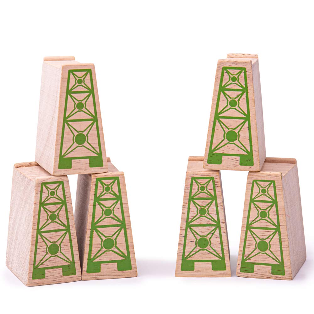 Bigjigs Rail Brückenpfeiler Für Holzeisenbahn (Pack von 6)