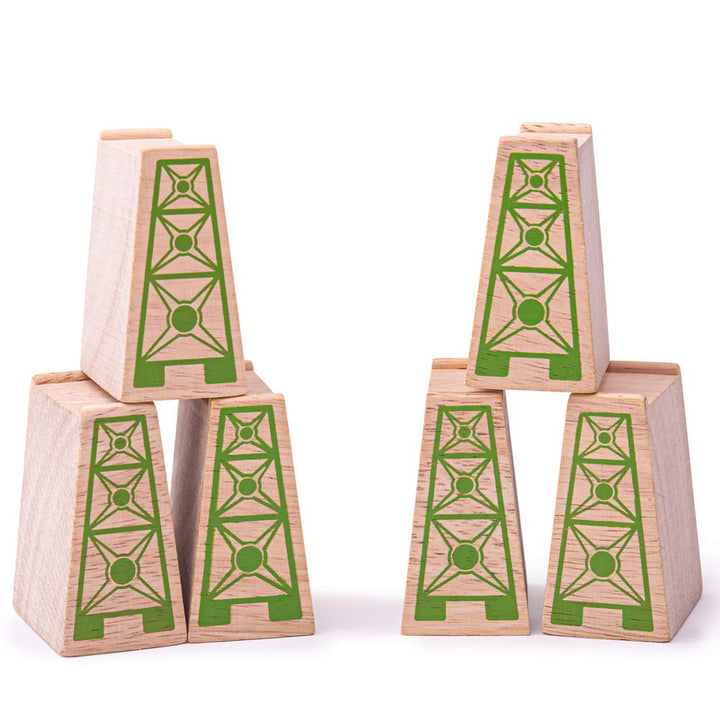 Bigjigs Rail Brückenpfeiler Für Holzeisenbahn (Pack von 6)