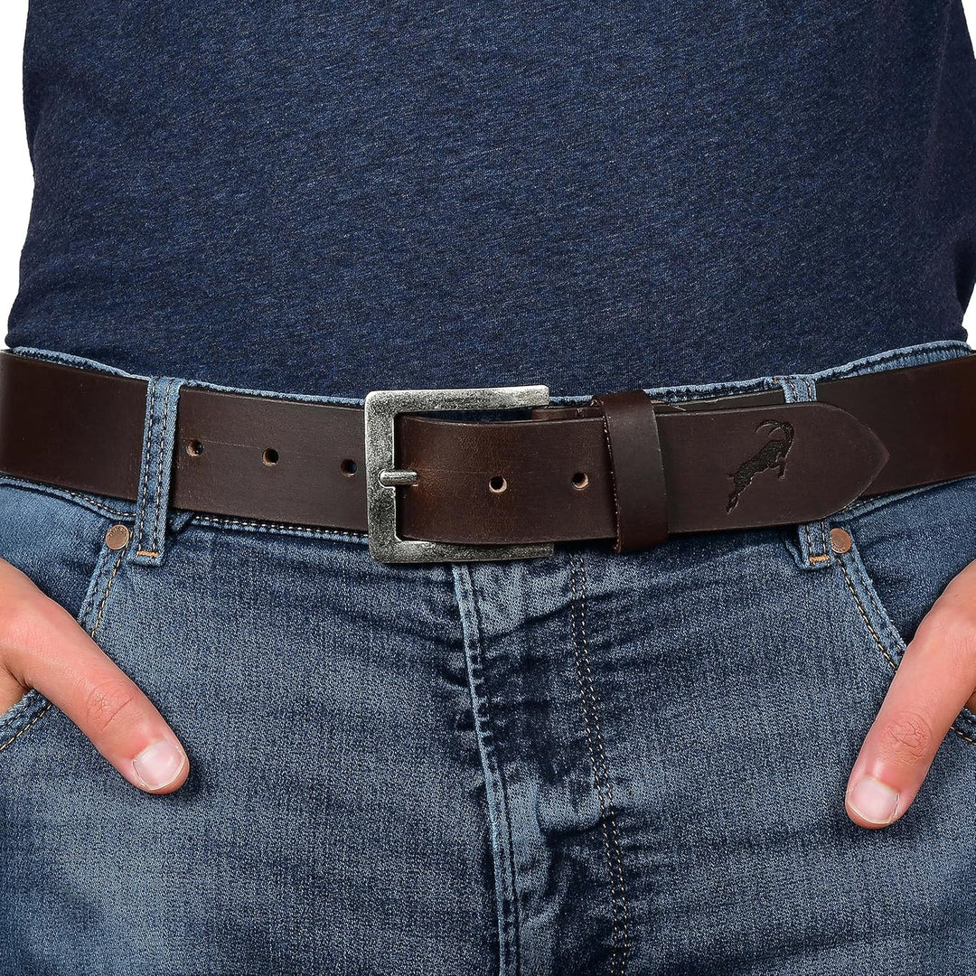 hodalump Jeans Gürtel Herren & Damen - Grösse kürzbar - Ledergürtel Braun - Edler Gürtel Herren mit