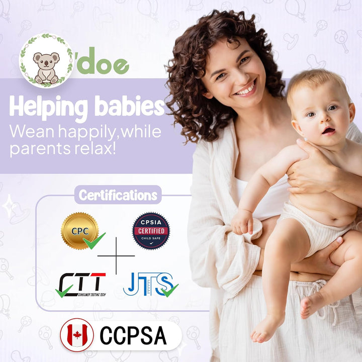 O'doe 17-teilig Baby LED-Entwöhnungszubehör für Kleinkinder, Babyfütterungsset | Saugnapf-Silikon-Ba
