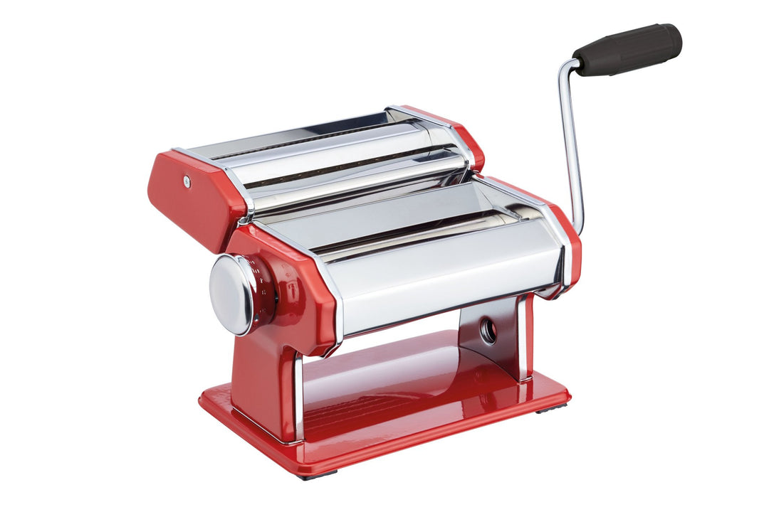 KitchenCraft World of Flavors World of Flavours Nudelausrollmaschine aus Edelstahl-Rot, Edelsthal, 1