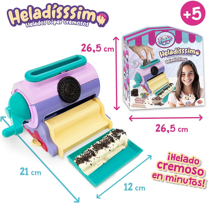 Heladisssimo 35005071 Eismaschine mit Topping-Reibeaufsatz für cremiges Eis, ohne Essen, Bizak (3500