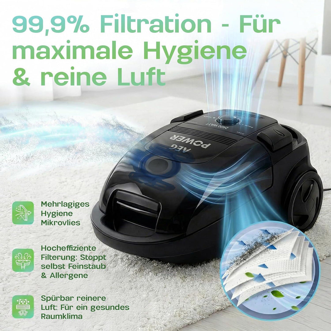 20 Staubsaugerbeutel als Alternative für Swirl Staubbeutel A07, passend für viele AEG, Electrolux, P