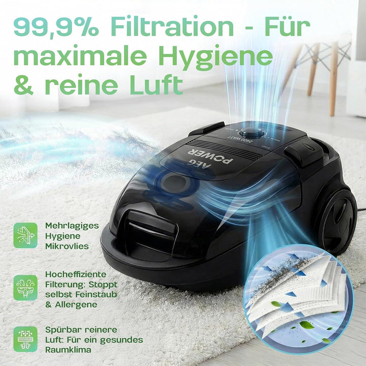20 Staubsaugerbeutel als Alternative für Swirl Staubbeutel A07, passend für viele AEG, Electrolux, P