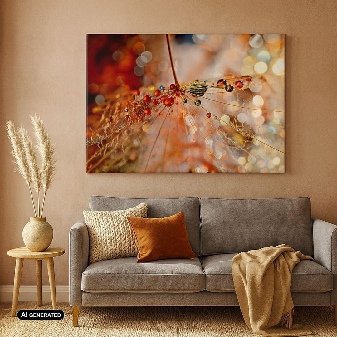 Bilder auf Leinwand Spinnennetz modern Leinwandbild mit Rahmen 70x50cm Wandbilder Dekoration Wohnzim