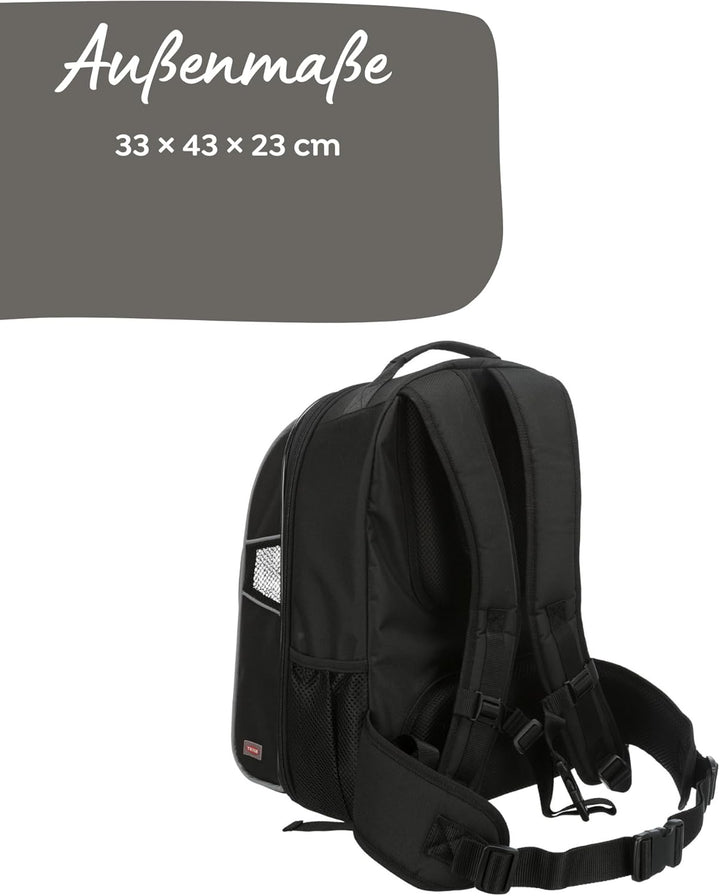 Trixie William Rucksack Tragerucksack für Haustier 33 × 43 × 23 cm schwarz, 33 × 43 × 23 cm schwarz