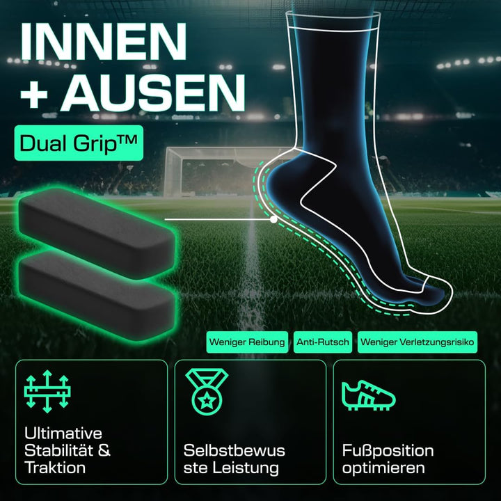 LUX Sports DualGrip Fussballsocken - Sportsocken mit Gumminoppen - Grip & Zehenverstärkung - Grip So