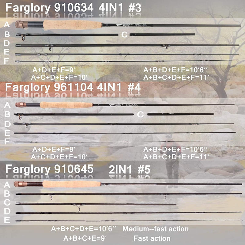 MAXIMUMCATCH Farglory Nymph Rute 4 in 1(Euro/tschechischer Nymphenstil), AAA Kork Handgriff, in 