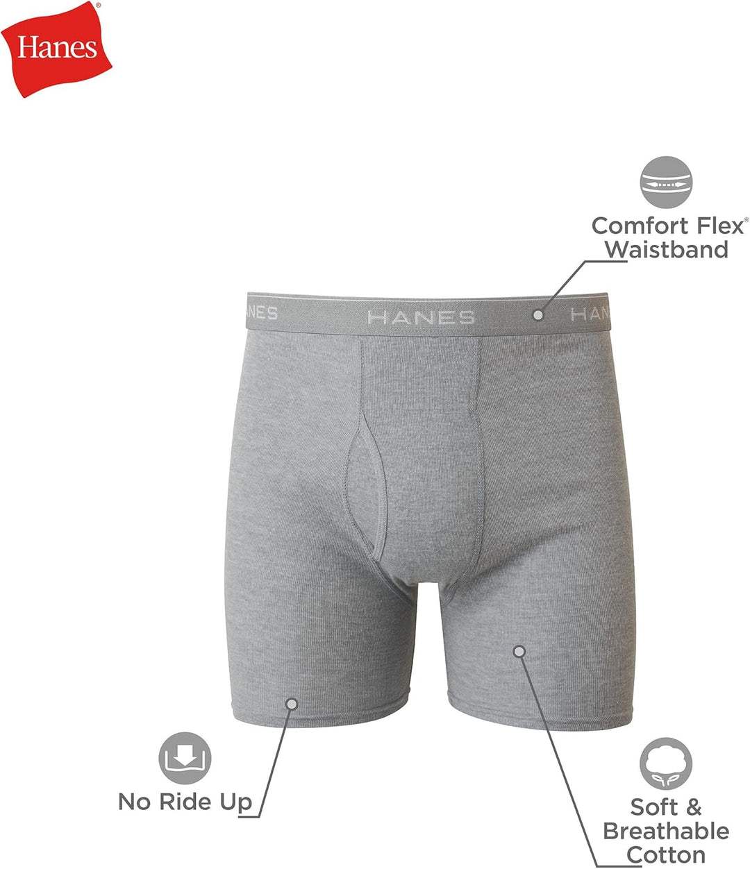 Hanes Herren Retroshorts (6er Pack) 3XL 6er-pack, Schwarz/Grau, 3XL 6er-pack, Schwarz/Grau