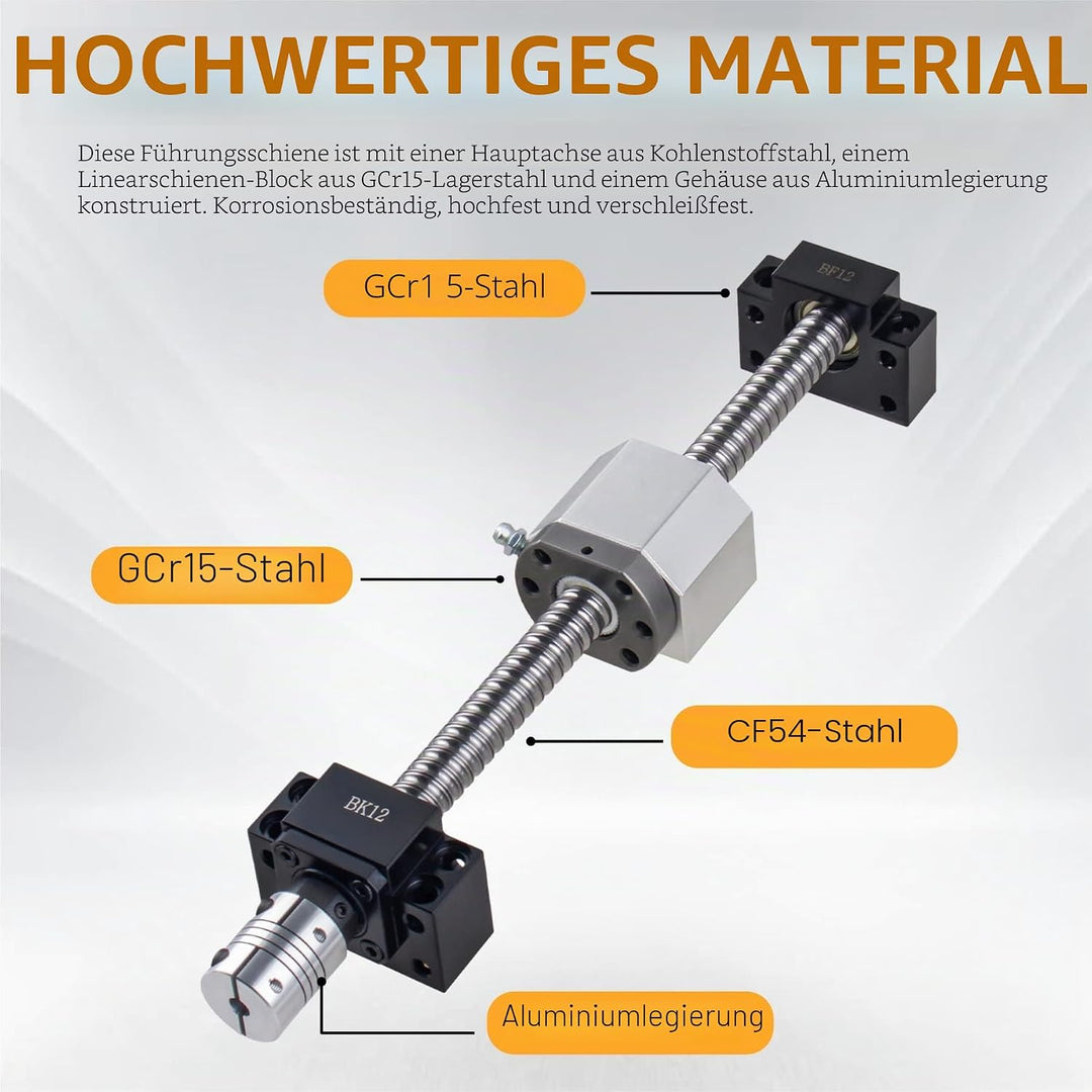 CNCYEAH SFU2005 Kugelschrauben-Set 1000mm Linearführung mit 2005 Schraubenmuttergehäuse + Kugelmutte