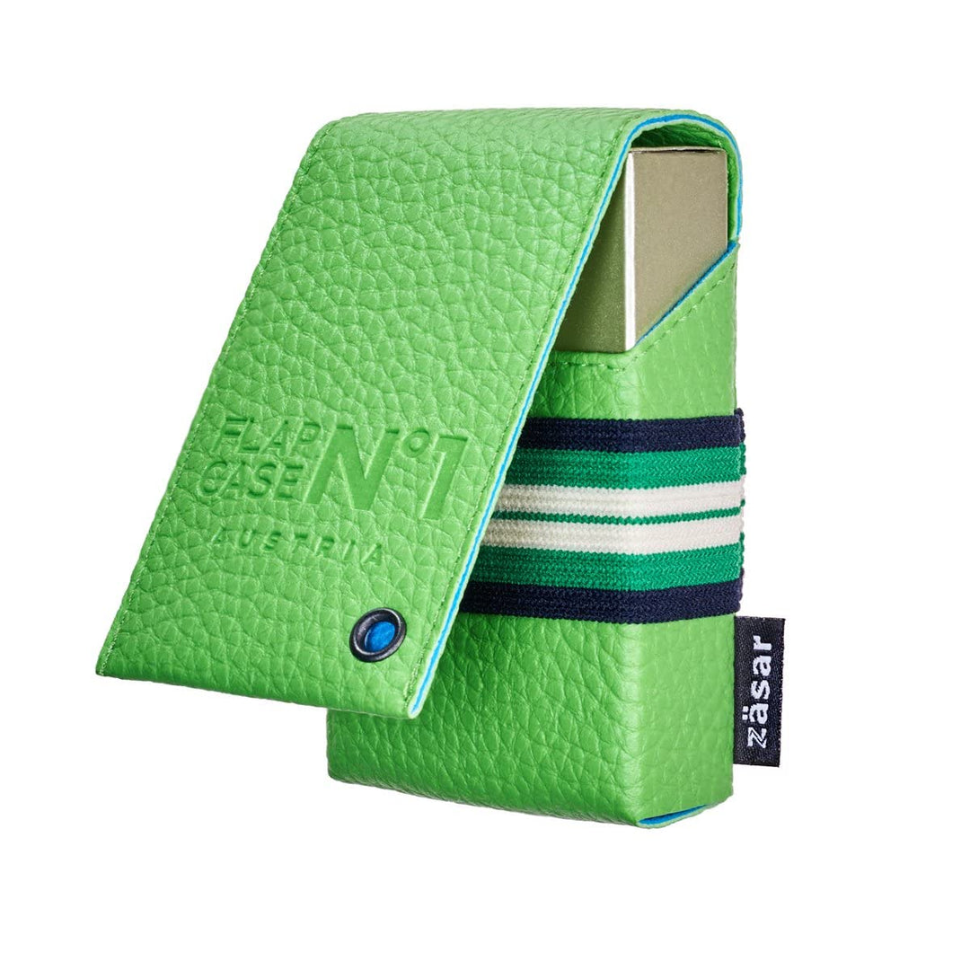 FLAPCASE N°1 • FRISBEE • Designer Zigarettenetui, Made in Austria, Gummiband, Leder vegan Zigaretten