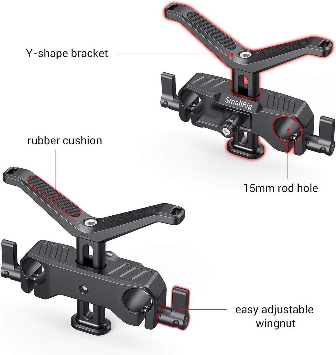 SMALLRIG Lange Linse Unterstützung mit 15mm Stangenklemme (34.5mm Höhenverstellbar) -BSL2680