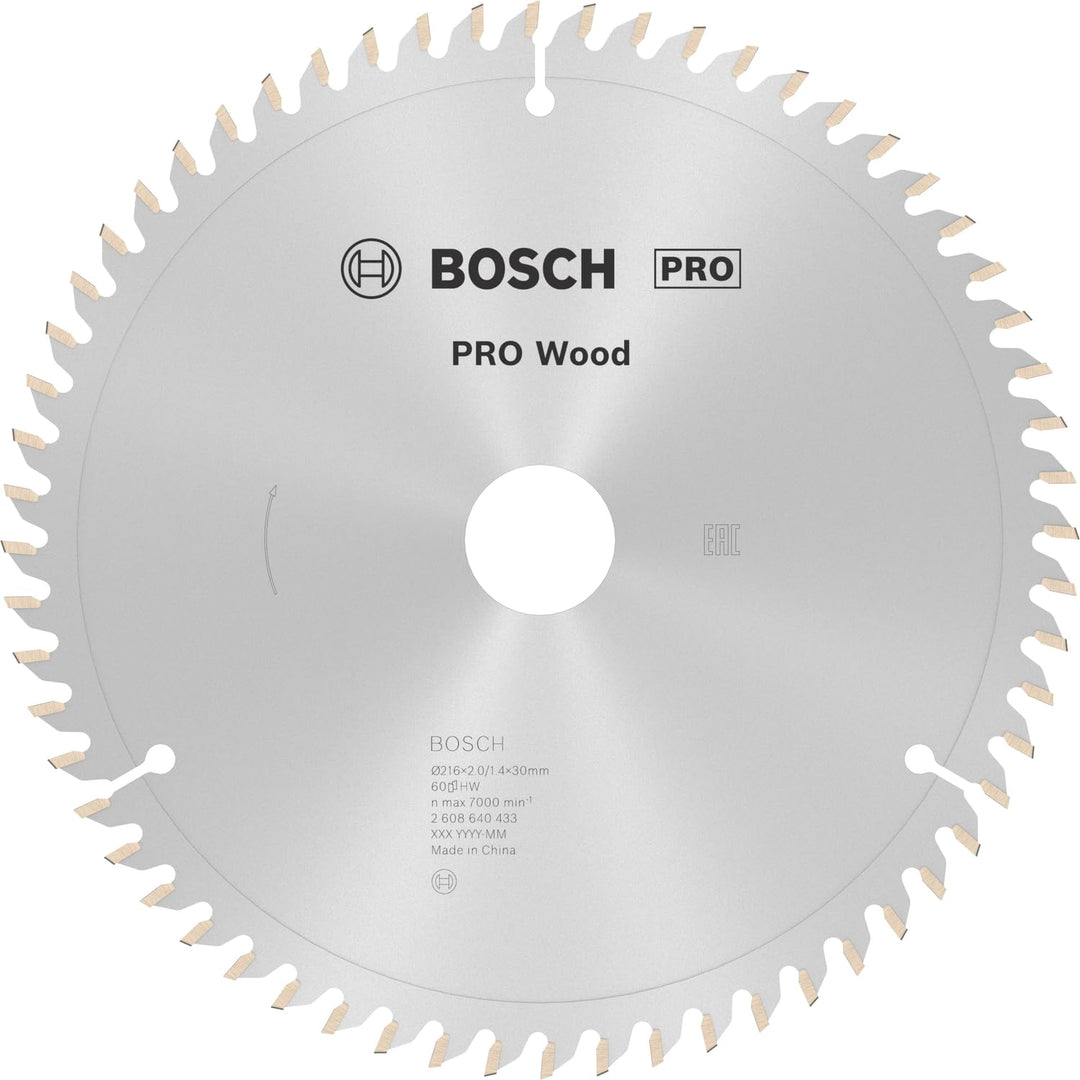 Bosch Professional Kreissägeblatt Optiline Wood (für Holz, 216 x 30 x 2 mm, 60 Zähne, Zubehör Kreiss