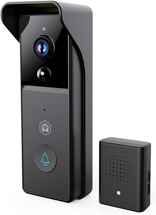 Nedis WIFICDP21BK – WLAN Video Türklingel – 3 MP 1296 p – 100° Weitwinkel – Infrarot Nachtsicht – Zw