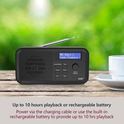 Mycket DAB/DAB+ Digital & FM Radio, Wiederaufladbarer Akku und Netzbetrieb DAB-Radios, Tragbares Dig