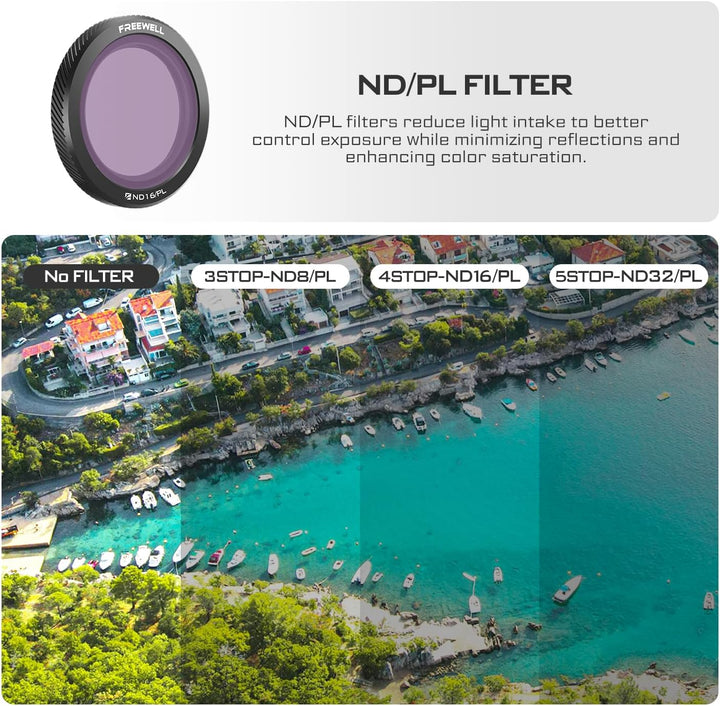 Freewell Magnetische Filter für DJI Neo Bright Day 3er-Pack ND8/PL, ND16/PL, ND32/PL Hybrid für DJI