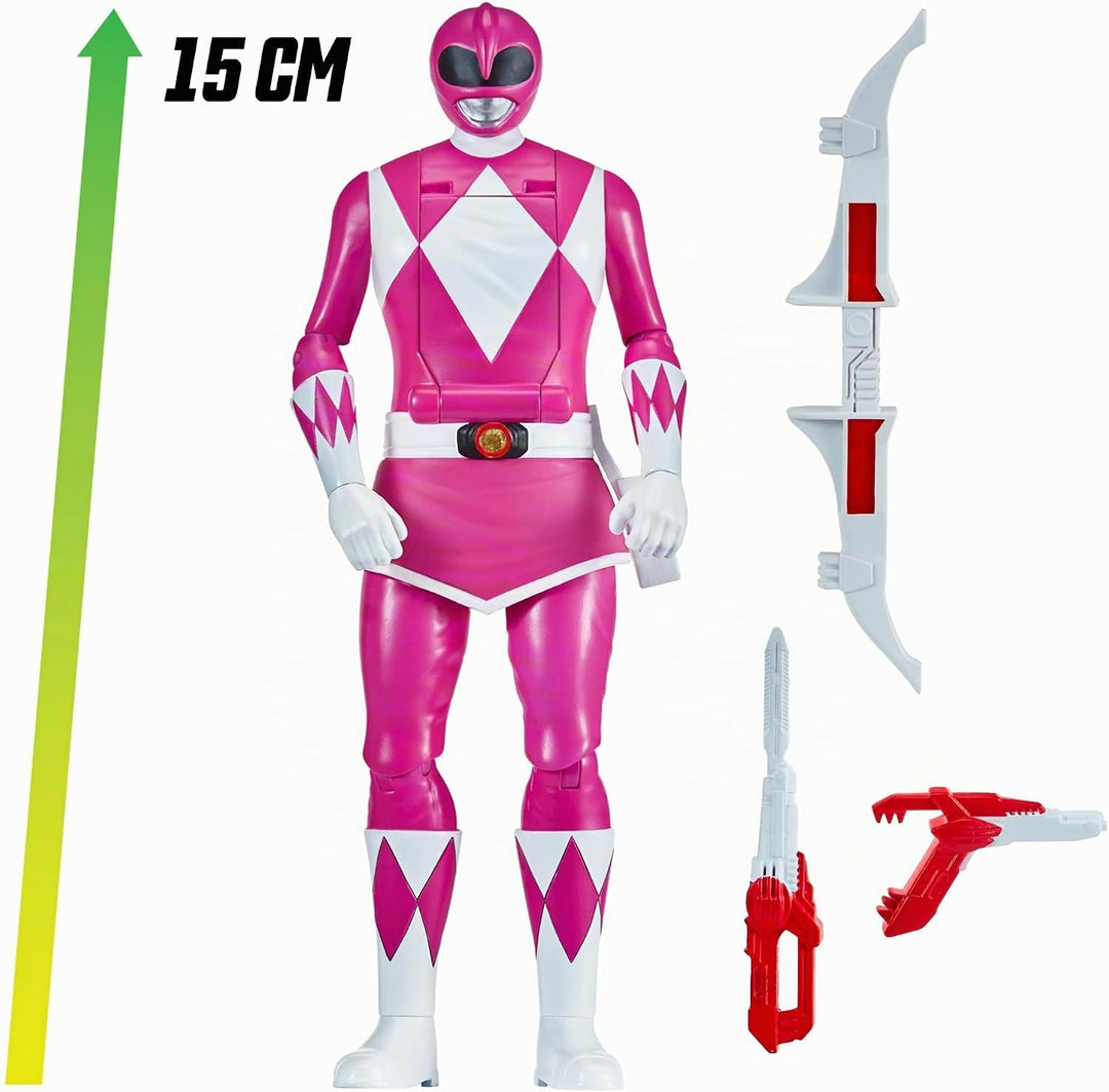 Power Rangers - Auto-Morphin, 2-in-1-Figur mit Gelenken, 15 cm, Ranger Rosa – Kim, für Kinder ab 4 J