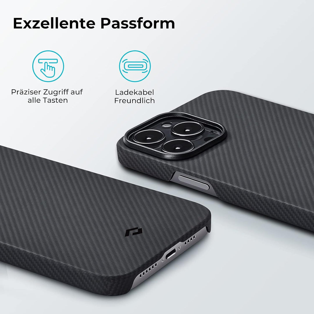 pitaka Ultradünne Hülle für iPhone 13 Pro Max Leichte Handyhülle aus 600D Aramidfaser Kratzfeste und