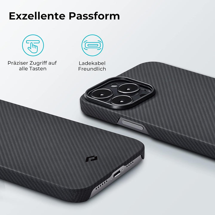 pitaka Ultradünne Hülle für iPhone 13 Pro Max Leichte Handyhülle aus 600D Aramidfaser Kratzfeste und