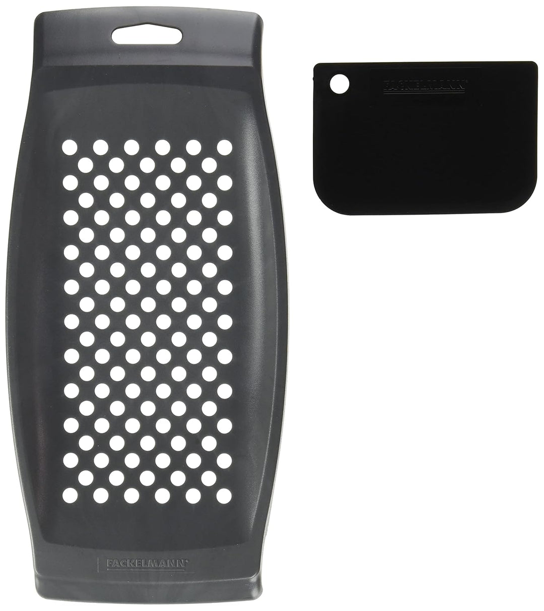 Fackelmann 45450 Kartoffelpresse, (Farbe: Silber), Menge: 1 Stück & Spätzlereibe mit Teigschaber, Sp
