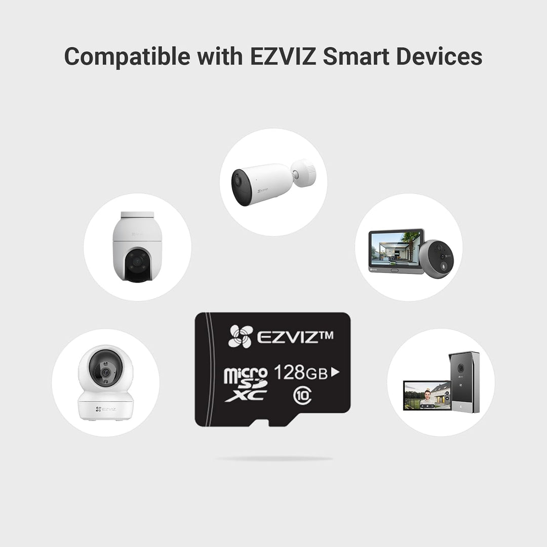 EZVIZ 128 GB Micro-SD-Karte, microSDHC-Speicherkarte, Lesegeschwindigkeit bis zu 90 MB/s, Klasse 10,