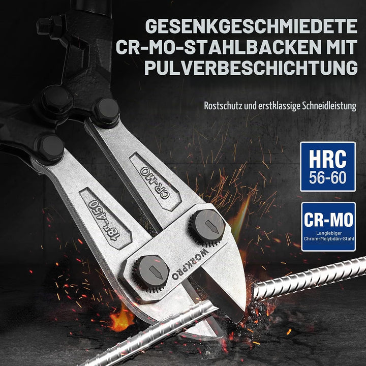 WORKPRO, W017007A, Bolzenschneider, Griff aus zwei Materialien mit weichem Gummigriff, 76,2 cm, Klin