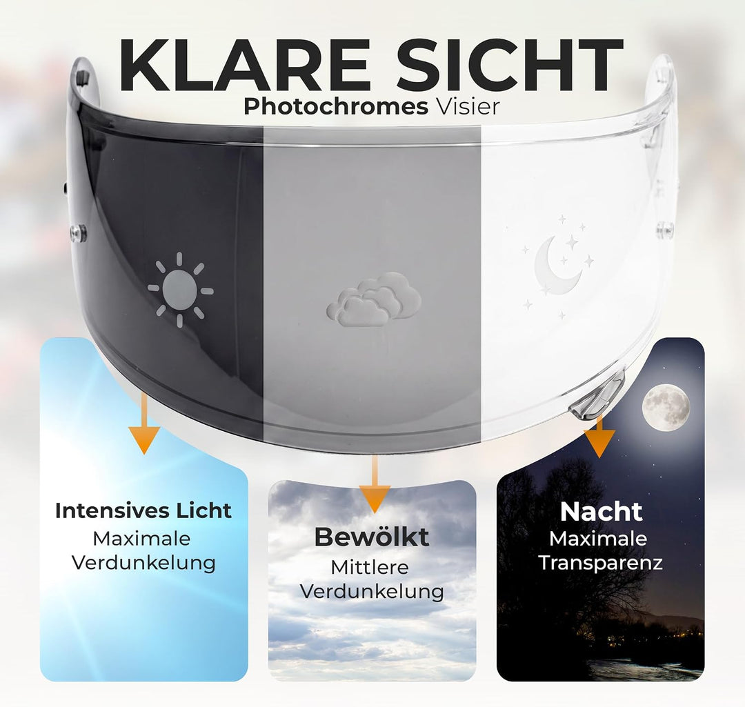 kompatibel mit Visier Shoei Gt Air - Gt Air 2 - Neotec - Opticson - Cns 1 (Grun Chrom), Grun Chrom