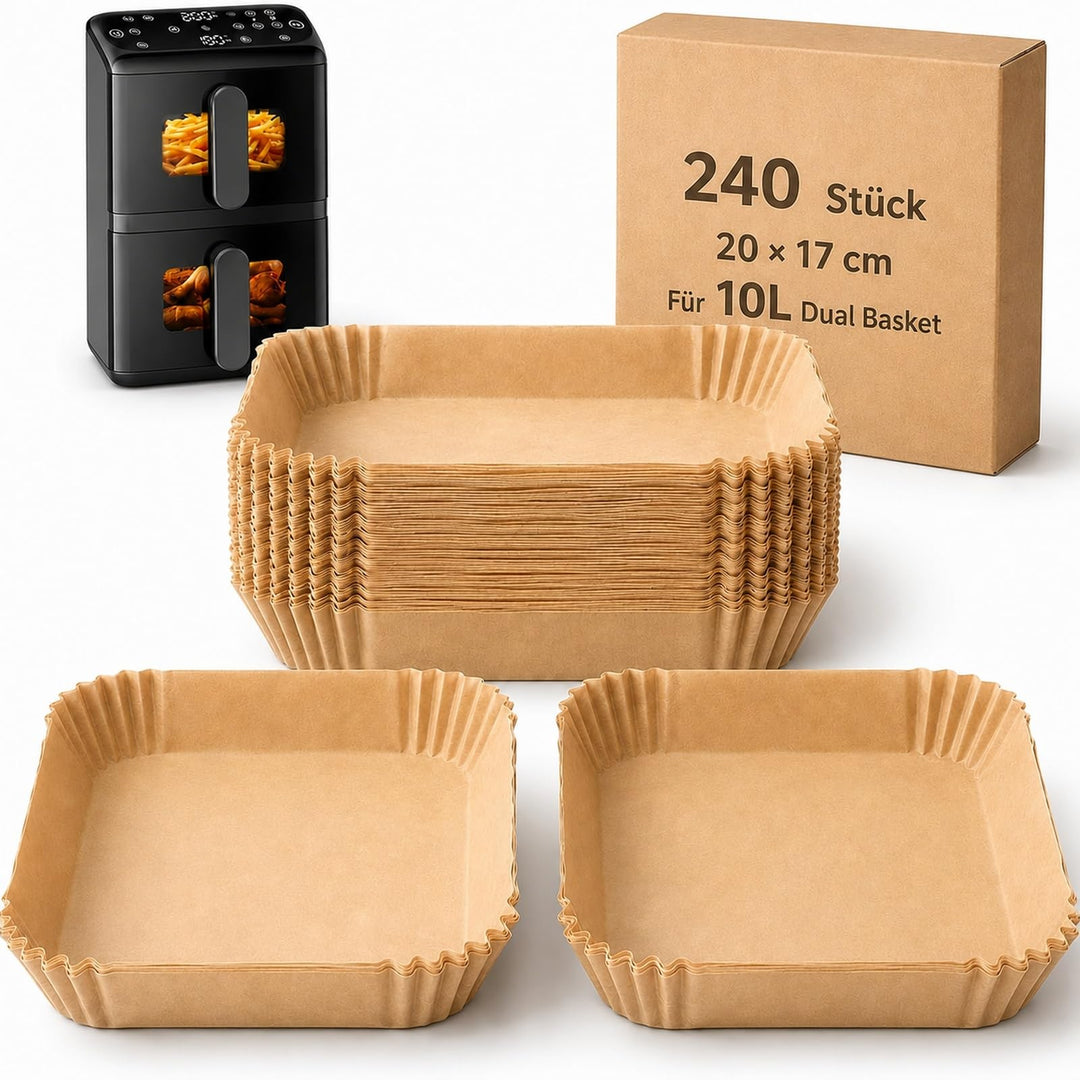 240 Stück Airfryer Backpapier kompatibel mit Philips Airfryer 4000 Series NA460/NA462 10 L – Heisslu