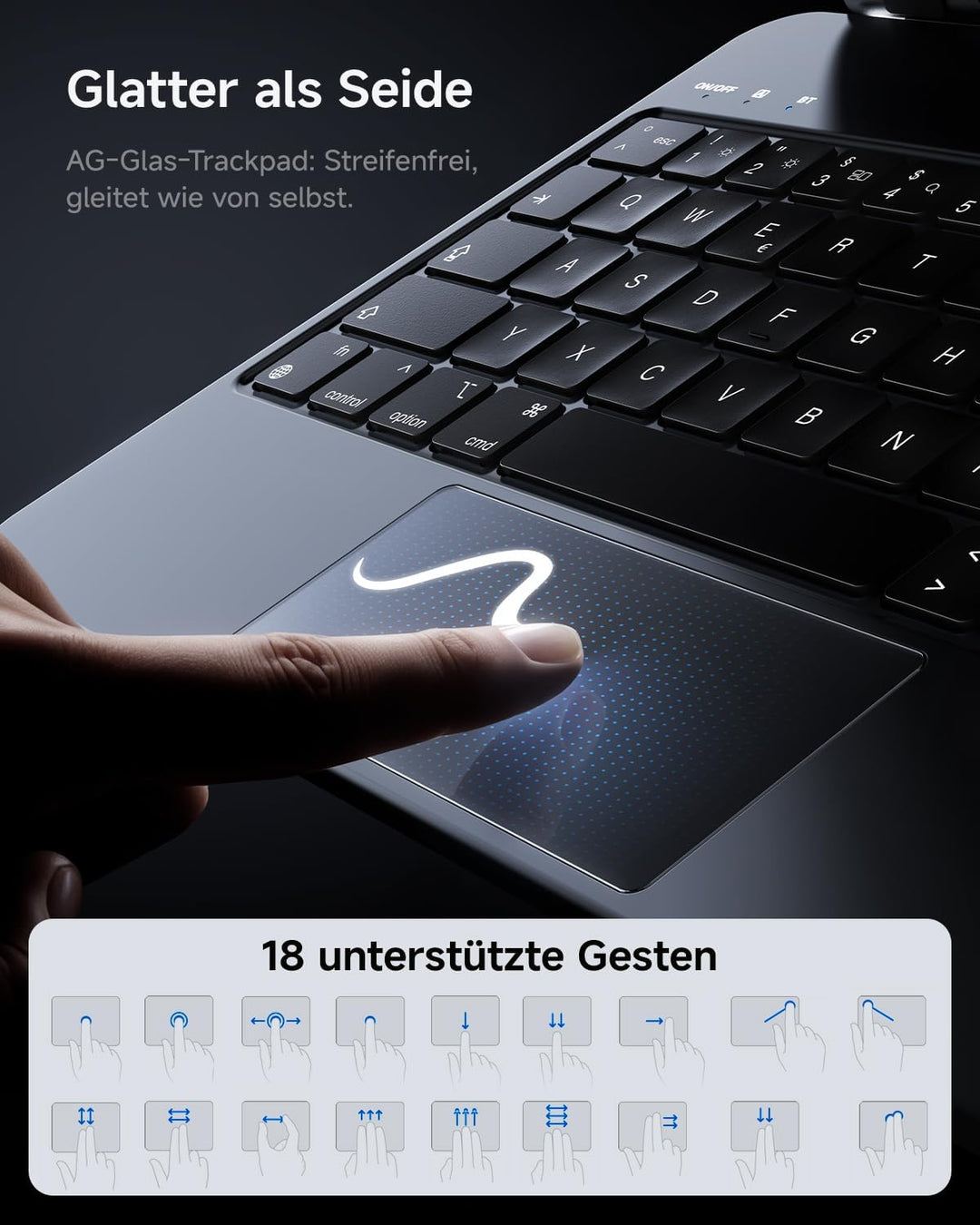 HOU Tastatur Hülle für iPad 11. Generation 2025 A16/10. Generation 2022, Magnetischer Ständer, Bluet