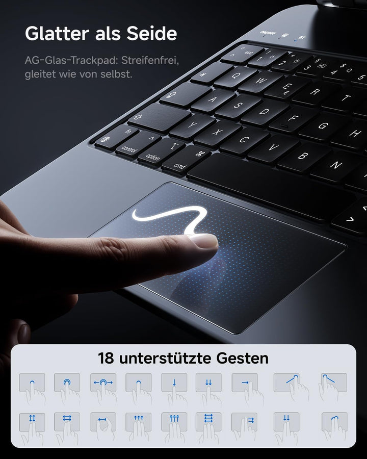 HOU Tastatur Hülle für iPad 11. Generation 2025 A16/10. Generation 2022, Magnetischer Ständer, Bluet