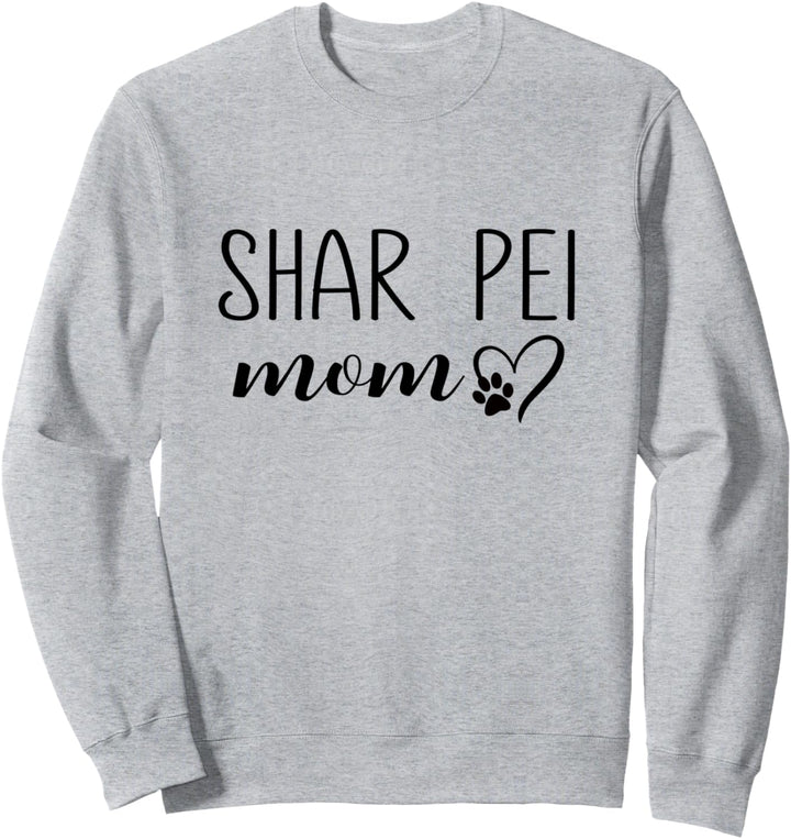 Dog Paw Print Heart Shar Pei Mom Sweatshirt