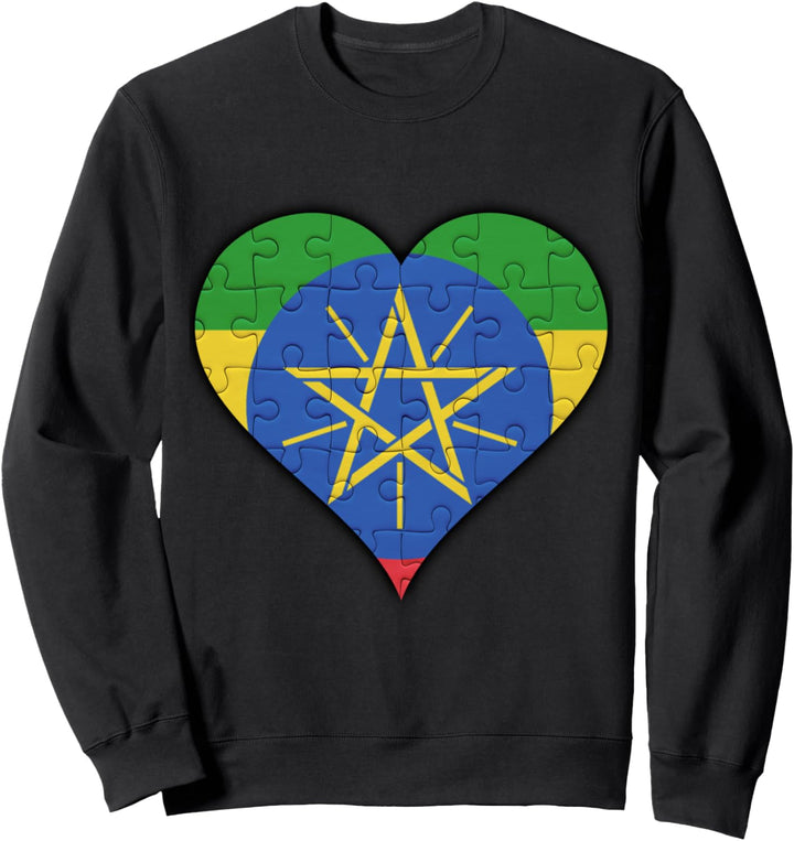 Äthiopien Äthiopische Flagge Herz Sweatshirt