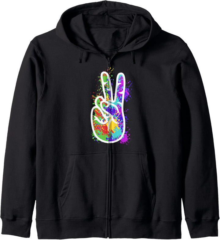 Frieden - Hand - bunt - farbig - Weltfrieden - abstrakt Kapuzenjacke