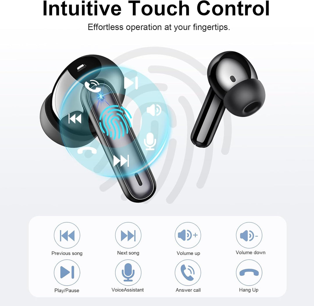 Bluetooth Kopfhörer, In Ear Kopfhörer Kabellos Bluetooth 5.4 mit 4 ENC Noise Cancelling Mics, 2026 K