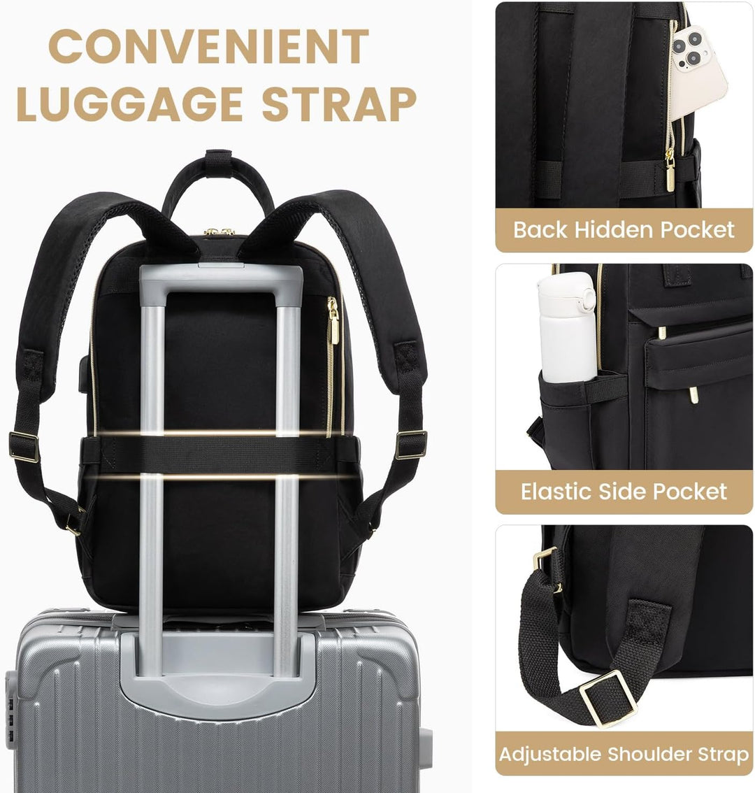 LOVEVOOK Rucksack Damen Klein, 14 Zoll Laptop Rucksack mit Laptopfach, Kleiner Wasserdicht Daypack E
