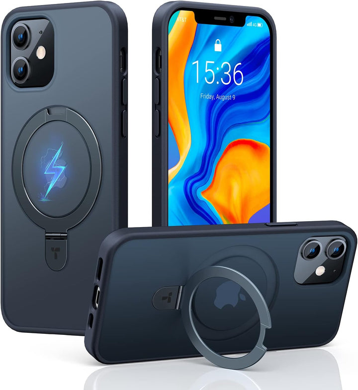 TORRAS für MagSafe-Ständer für iPhone 12 Hülle, iPhone 12 Pro Hülle mit Unsichtbar Ring Zertifiziert