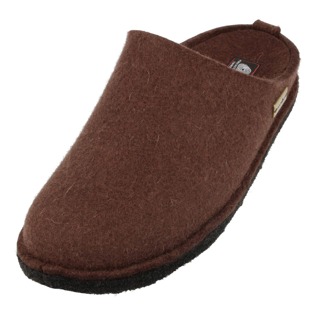 HAFLINGER Flair Soft Filzpantoffeln aus Wollfilz Hausschuh Kaffee (65) Gr. 46