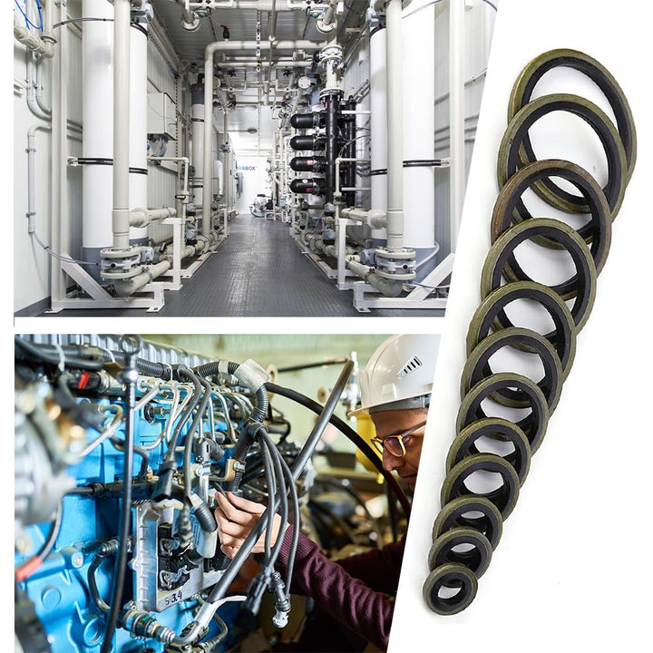 Hydraulik Dichtringe mit Gummilippe, M6 bis M30 Dichtungsringe-Set für Ölablassschrauben 12 Verschie