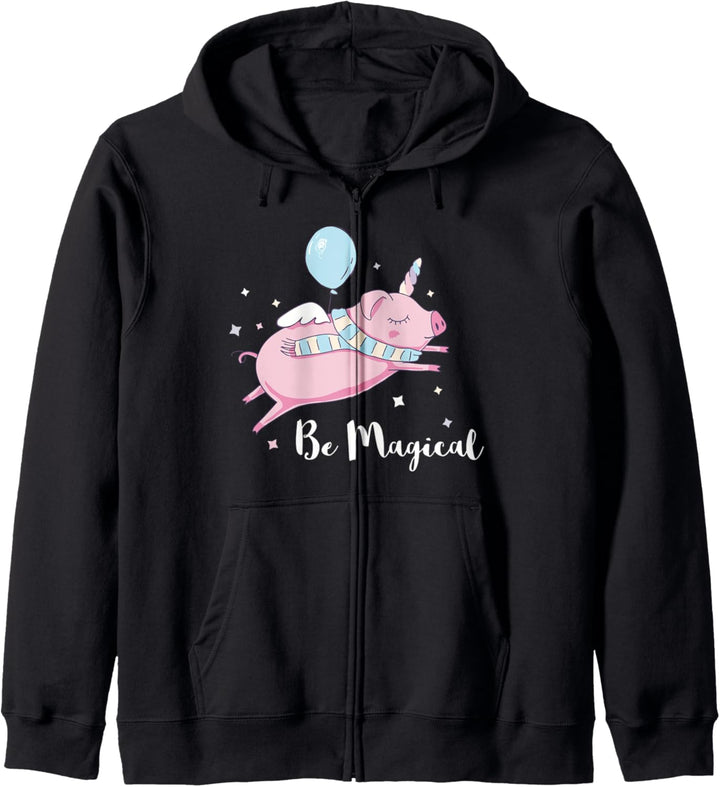 Cute Schwein Pig Be Magical Funny Pork Einhorn Friends Kapuzenjacke